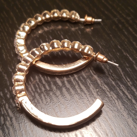 Gold Rhinestone Earrings - Picture 4 of 4